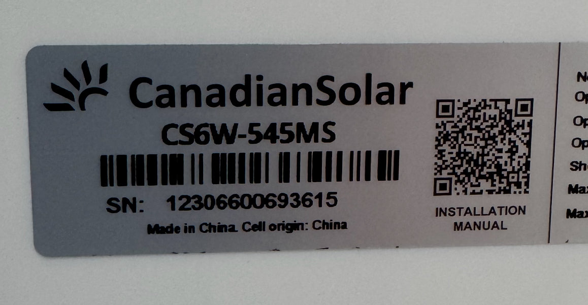 545W CANADIAN MONO PERC Solar Panel (CS6W-545MS)