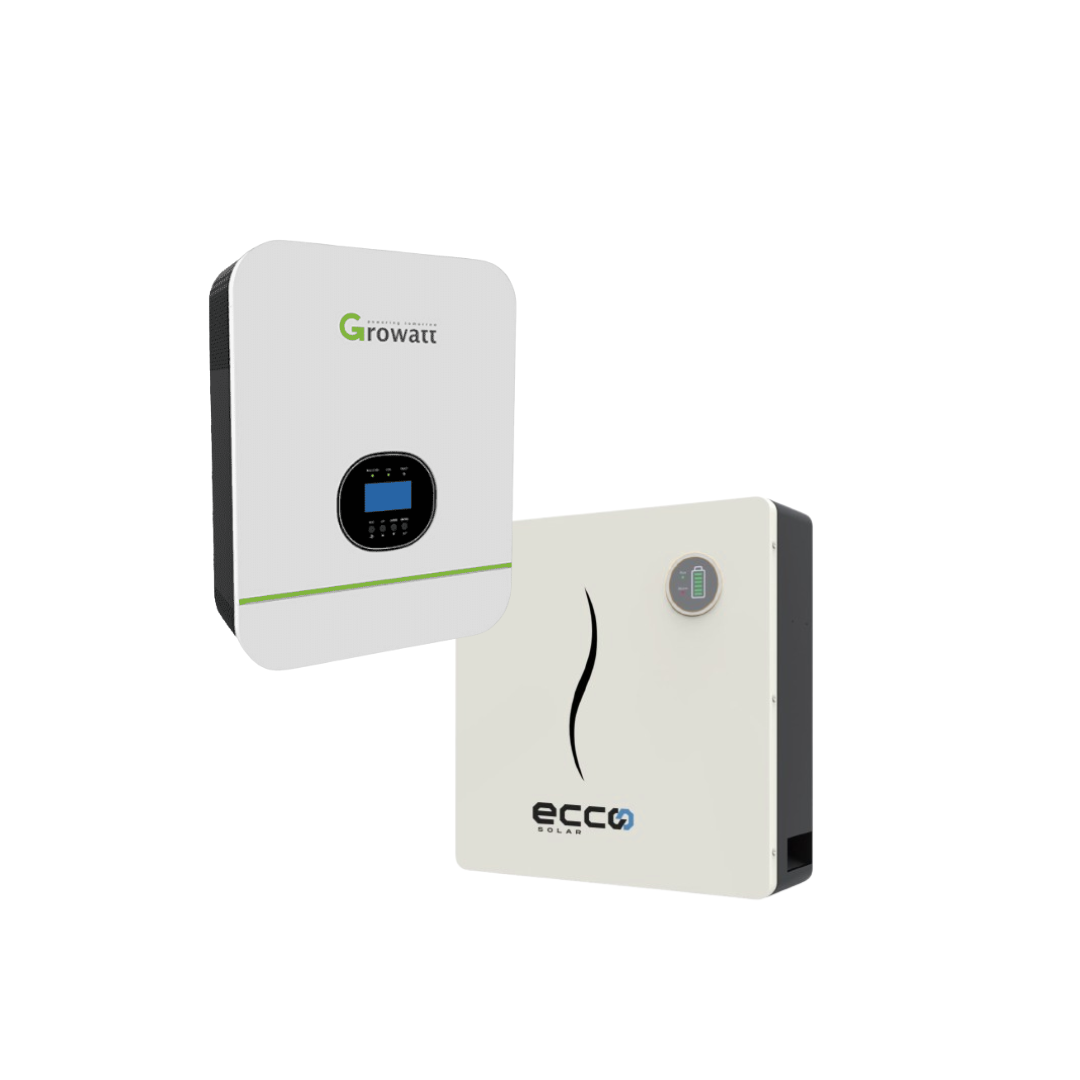 Growatt 3KVA Off-Grid Inverter 24V + Ecco 2.56kWh LiFePO₄ 100AH Battery – Load-Shedding Backup Combo