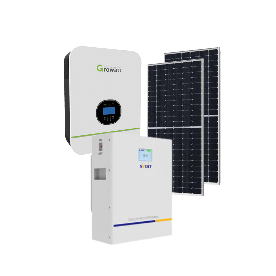 Growatt 3KVA / 3000W + 2.71kWh SVOLT Lithium Battery + 2x 460W Solar Backup Combo
