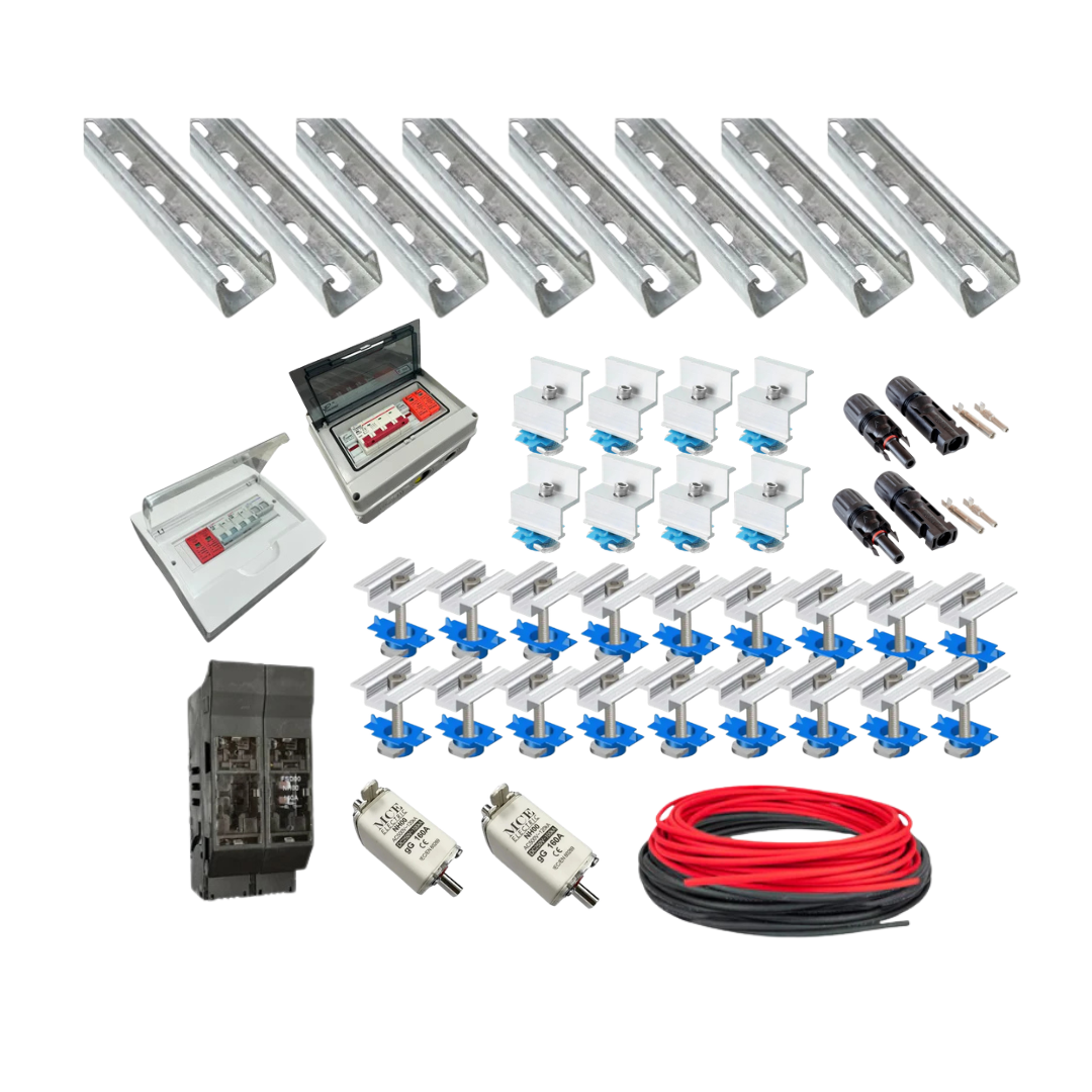 Installation Kit For 12 Pack Solar Panel , Inverter And Battery Combo