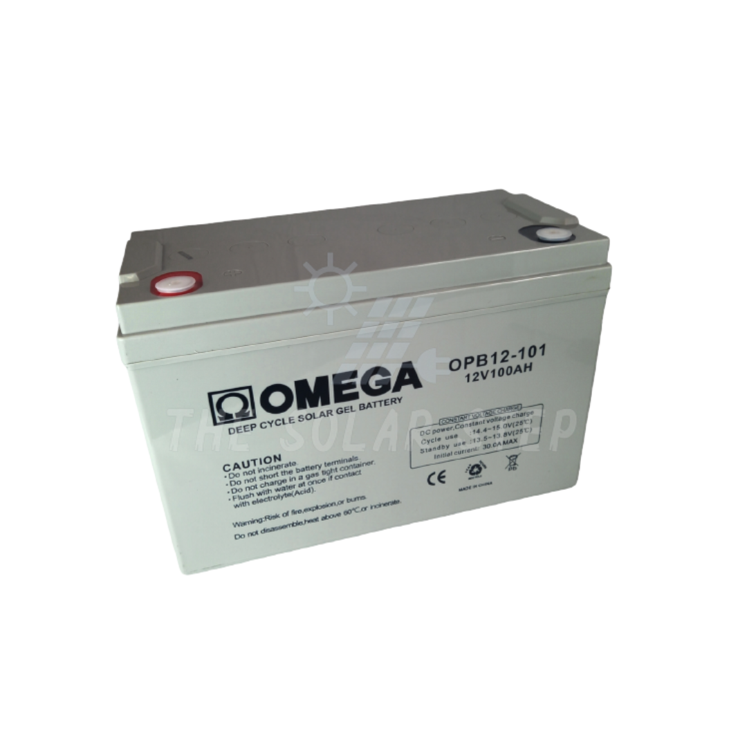 12V 100AH OMEGA Deep Cycle Gel Battery – The Solar Step