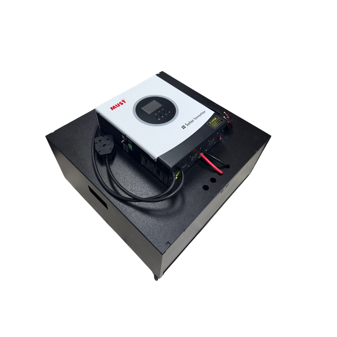 3KVA / 3000W 24V MUST Hybrid Inverter Plug & Play System + 2x 120AH Deep Cycle Gel Batteries (SOLAR READY)