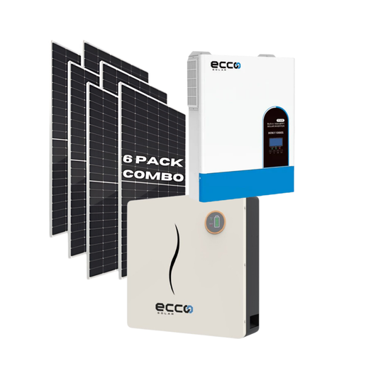 11KVA Ecco MPPT Hybrid Inverter 48V + 5.12kWh Ecco Lithium Battery 100AH + 6x 555W Jinko Mono Crystal Solar Panels Off Grid Solar Combo Kit