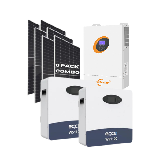 11KVA JSD Solar Hybrid Inverter MPPT 48V + 2x 5.12kWh Ecco Lithium Battery + 6x 560W Tier 1 Solar Combo