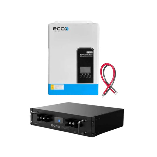 3.5KVA / 3500W 24V ECCO Hybrid Inverter + 2.56kWh 24V ECCO 100AH Lithium Battery Combo