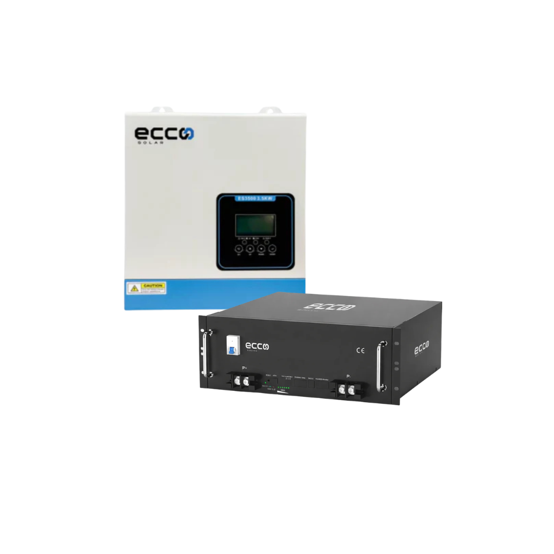 3.5KVA Ecco 24V MPPT Hybrid Inverter + 2.56kWh Ecco Lithium Battery Back Up Kit