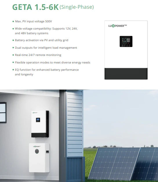 3.6kVA Luxpower GETA 24V Hybrid Inverter + 500V MPPT