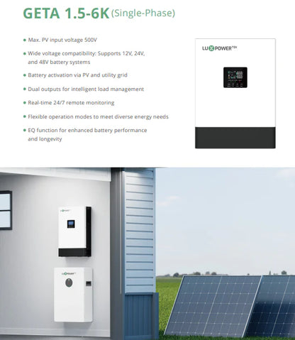 3.6kVA Luxpower GETA 24V Hybrid Inverter + 500V MPPT
