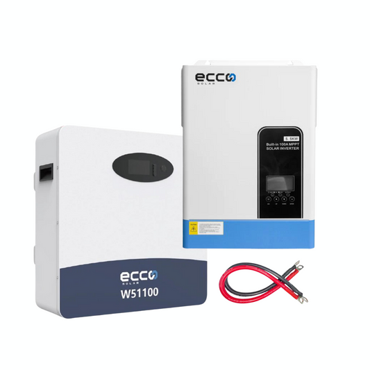 6.2KVA / 6200W Ecco Hybrid Inverter 120A MPPT + 5.12kWh 51.2V ECCO Lithium Battery