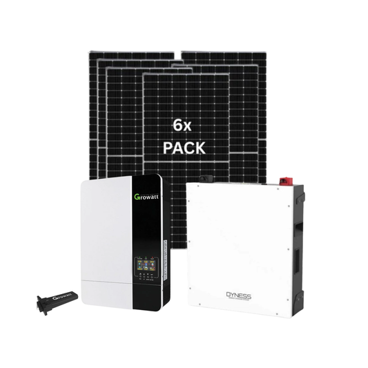 5KVA Growatt Hybrid Inverter 48V MPPT + 5.12kWh Dyness Lithium Battery + 6x 455W Tier 1 Solar Panel Combo Kit