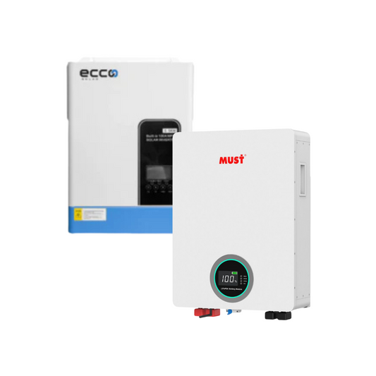 6.2KVA/6200W Ecco MPPT Hybrid inverter + 1x 5.12 KWH MUST 100AH Lithium Battery Combo