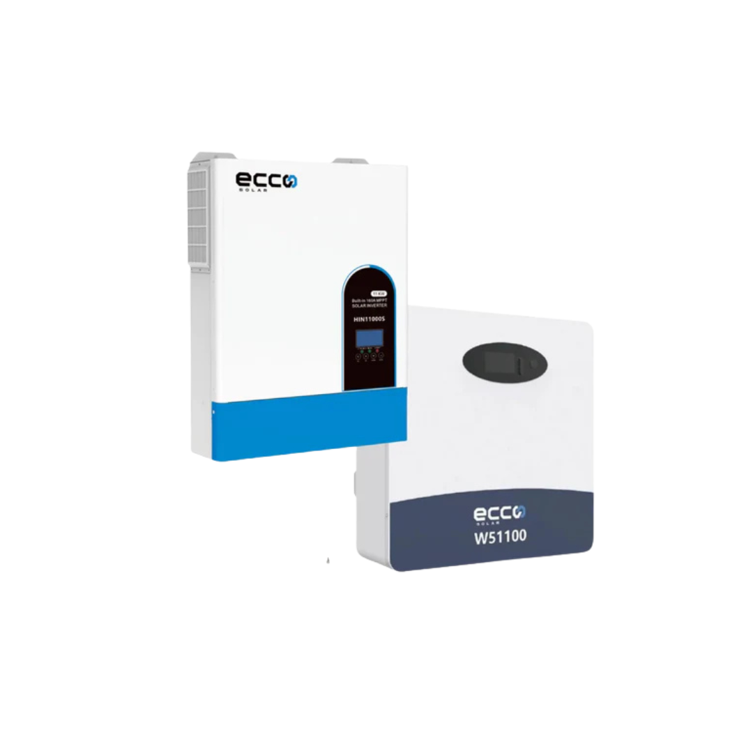 6.2KVA / 6200W Ecco Hybrid Inverter 120A MPPT + 5.12kWh 51.2V ECCO Lithium Battery