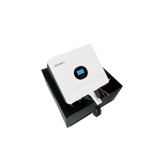 6KVA / 6000W GROWATT hybrid Inverter Portable Power System + 1x 5.12kWh Lithium Battery