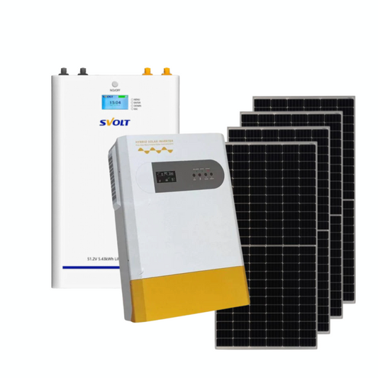 8KVA / 6000W Fivestar MPPT Hybrid Inverter + 1x 5.09kWh SVOLT Lithium Battery + 4x 425W Canadian Solar Panels