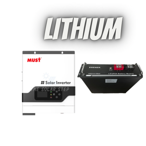 3KVA 24V Must Hybrid Inverter + 25.6V 106AH LiFe Po4 LITHIUM Battery – The  Solar Step