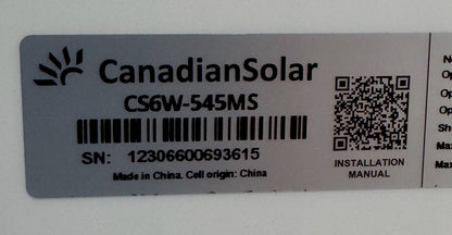 545W CANADIAN MONO PERC Solar Panel (CS6W-545MS)