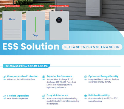 SE-F5 Plus Deye 5.12kWh 51.2V 100Ah LiFePO₄ Battery