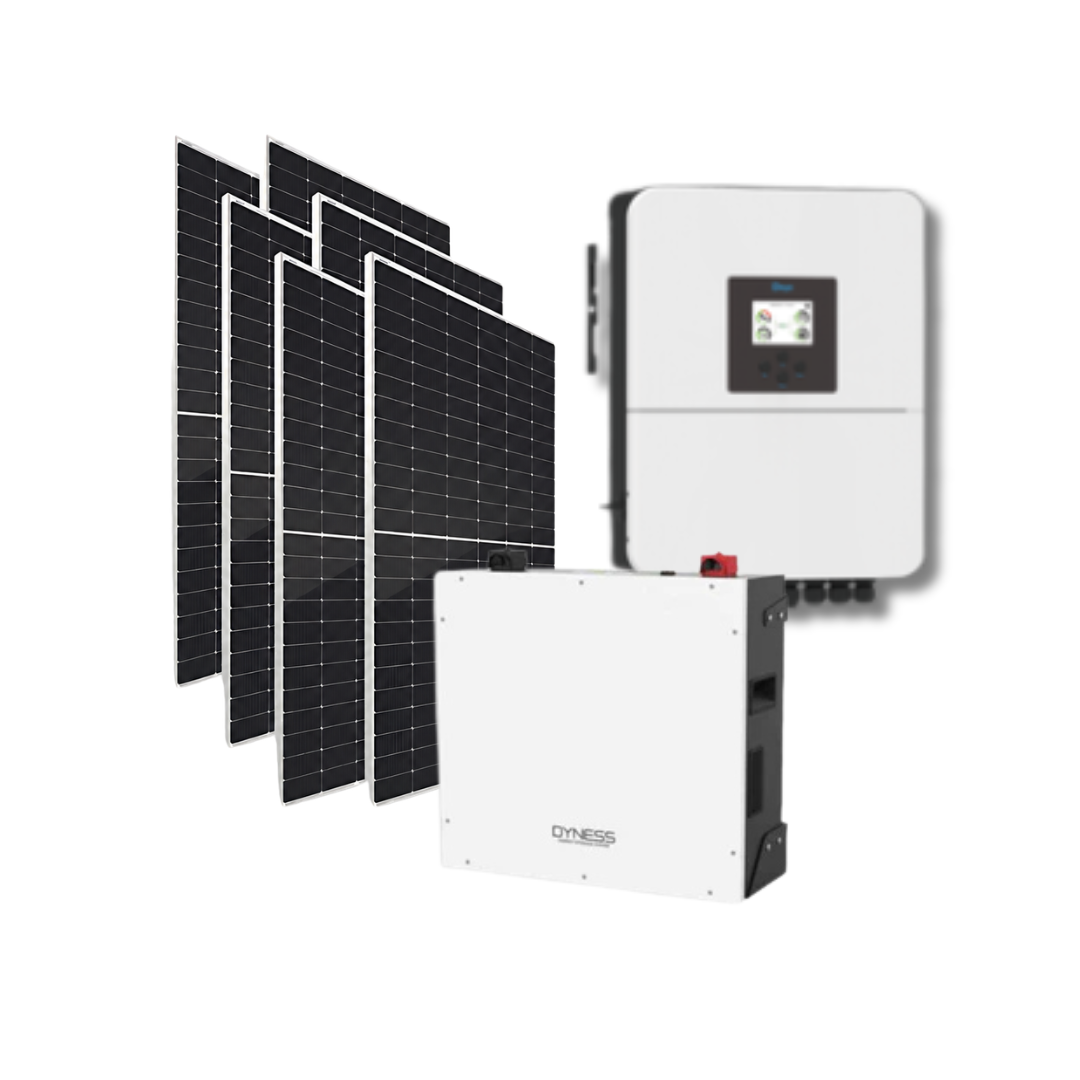 Deye 5KVA MPPT Hybrid Inverter + WIFI + 1x Dyness 5.12kWh Lithium Battery + 6x 460W Tier 1 Solar Panels Off Grid Combo
