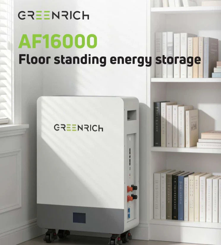 16kWh Greenrich AF16000 Lithium Battery 51.2V LiFePO₄ (Floor Standing)