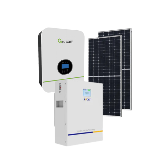 Growatt 3KVA / 3000W + 2.71kWh SVOLT Lithium Battery + 2x 460W Solar Backup Combo