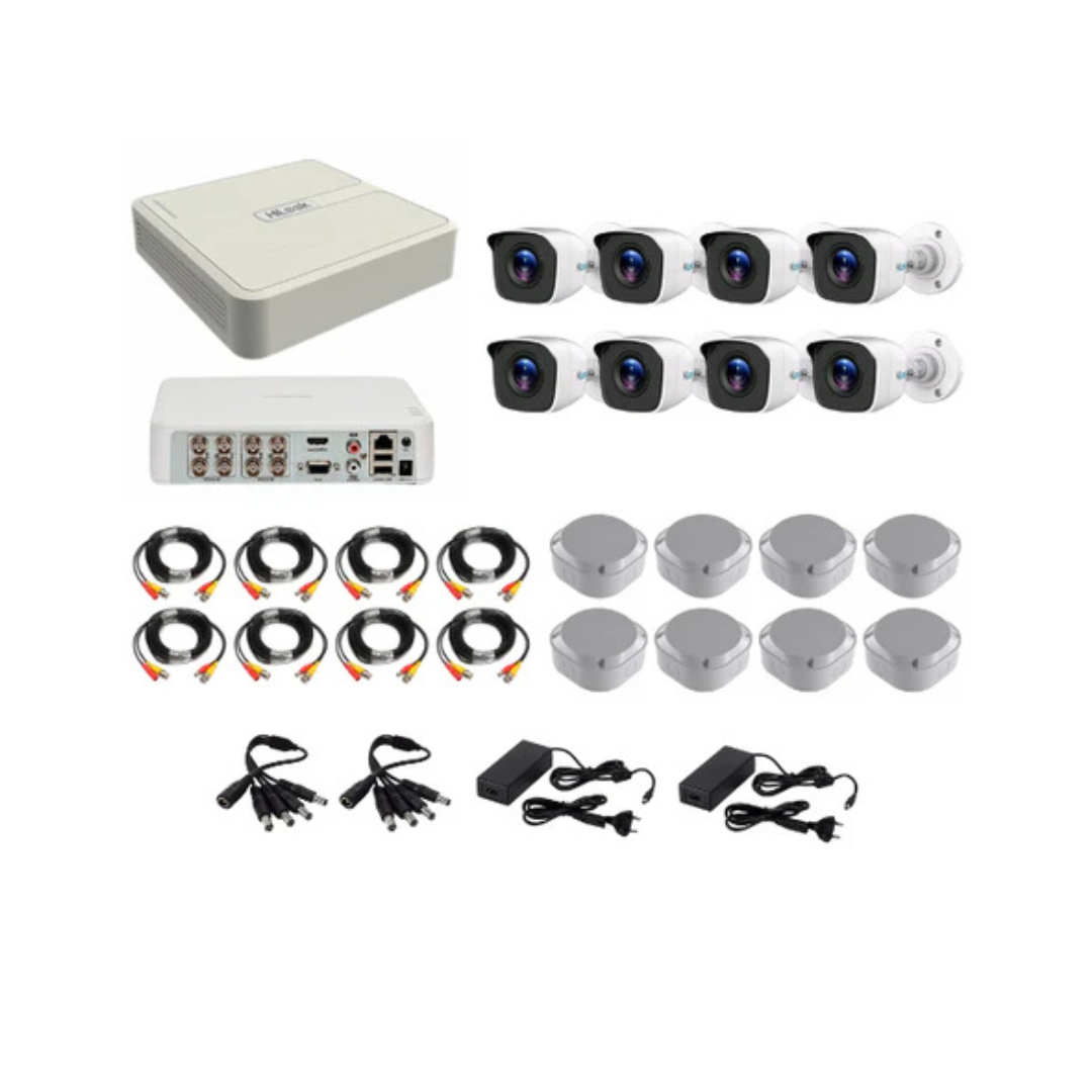 Hilook 1080P 8-Channel DVR CCTV Kit – 8× 2MP Bullet Cameras DIY System