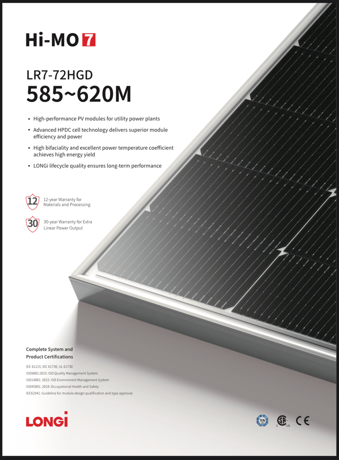 620W Longi Bi-Facial Tier 1 Hi-MO Solar Panel