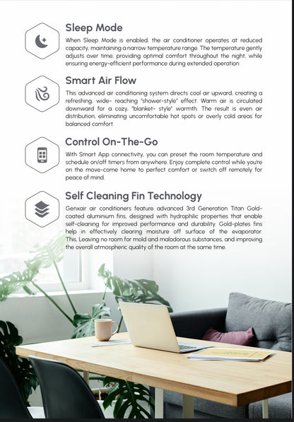 18 000 BTU GenXair Inverter Air Conditioner – Energy Efficient Smart Climate Control
