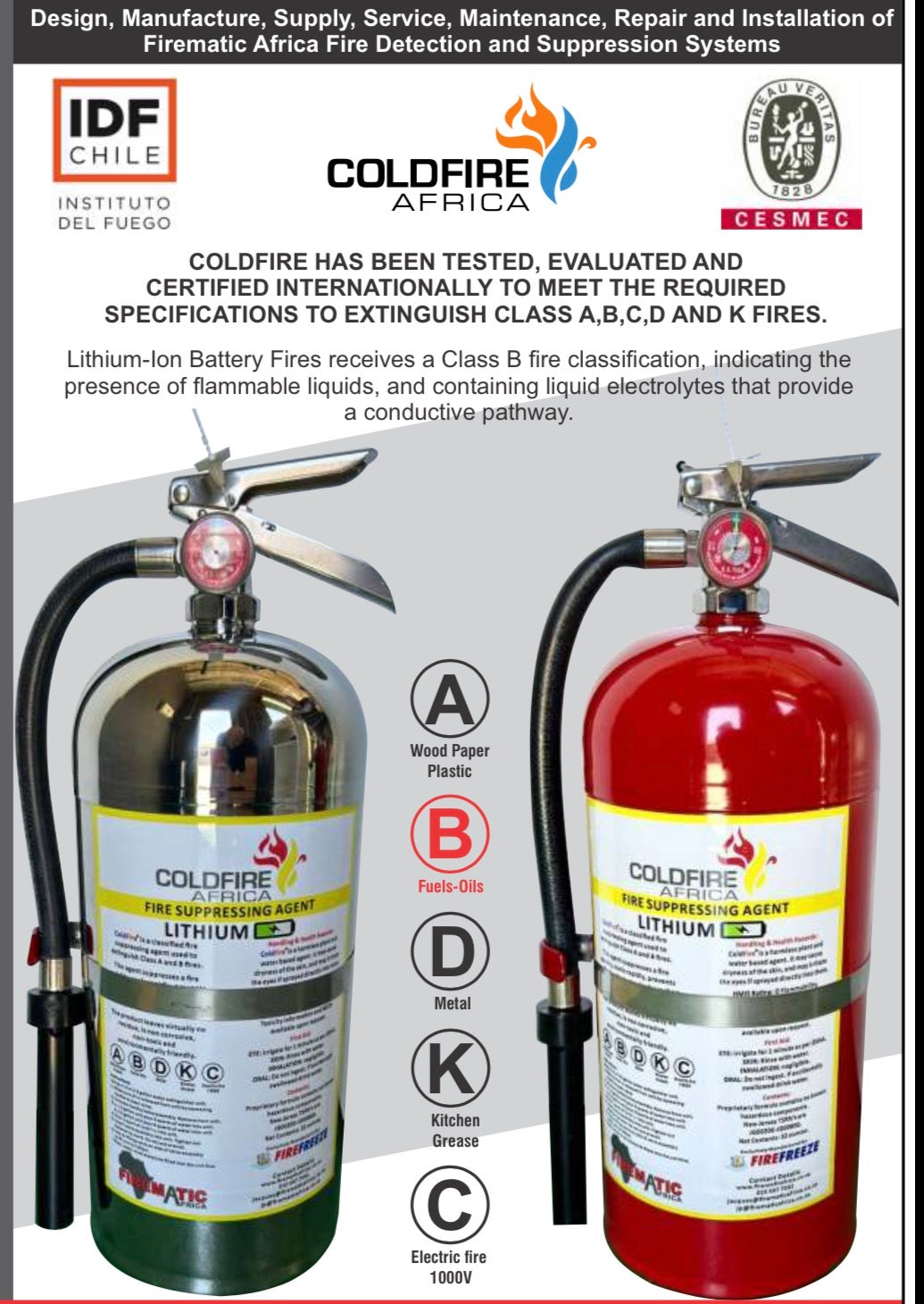 9L ColdFire Lithium-Ion Fire Extinguisher – The Solar Step