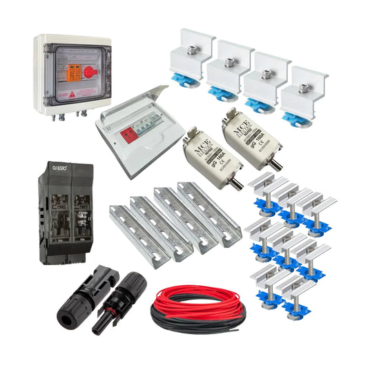 Installation Kit For 6 Pack Solar Panel , Inverter And Battery Combo