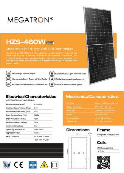 HZ Solar AC/DC Submersible Pump 155m + 6x 460W Tier 1 Solar Panels – 9.2m³/h / 155m Head / Off-Grid Water Solution