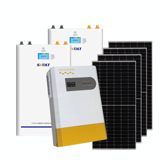 8KVA / 6000W Fivestar MPPT Hybrid Inverter + 2x 5.09kWh SVOLT Lithium Battery + 4x 425W Canadian Solar Panels