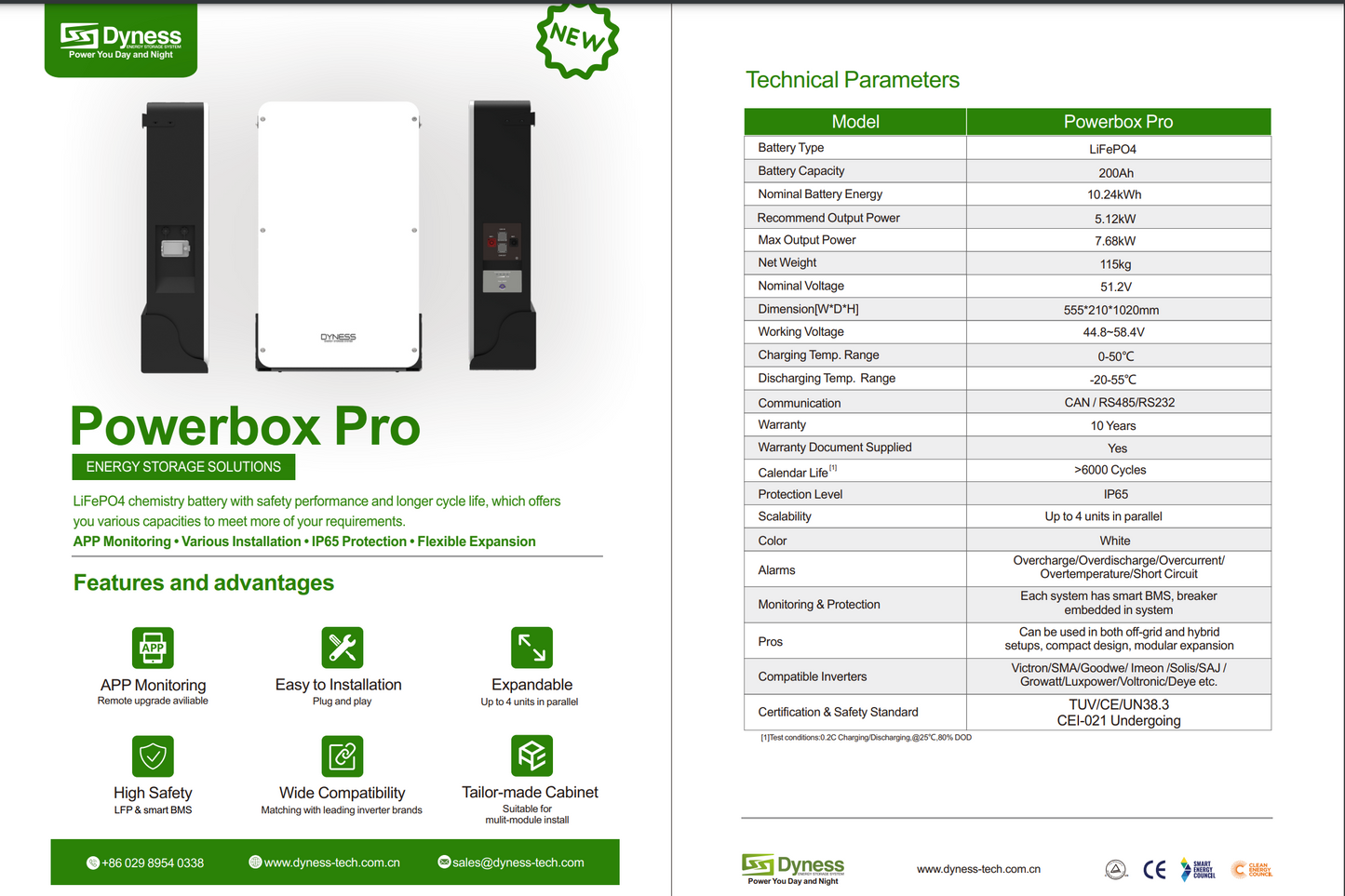 9.6kWh Dyness Powerbox Lithium-ion Battery