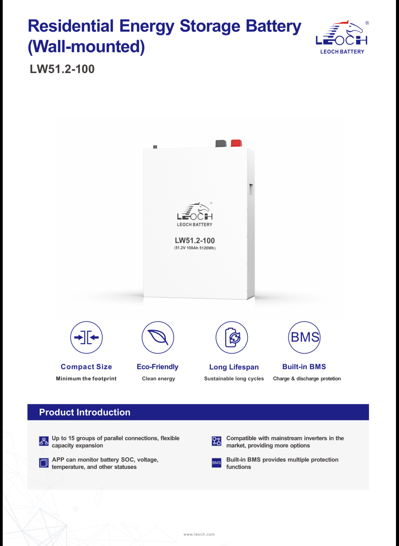 6.2kW Off-Grid Leoch Hybrid Inverter + 1x Leoch 5.12kWh Lithium Battery Kit