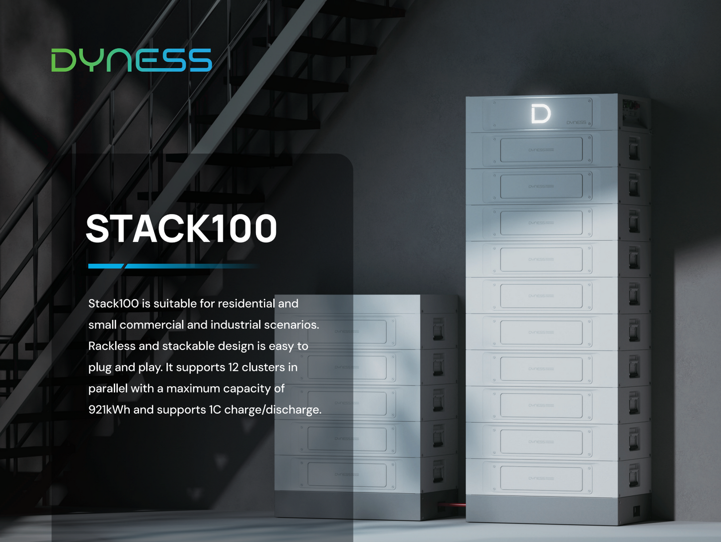 Dyness 40kWh Stack100 HV Battery Kit 8x S51100 + BDU Control Box