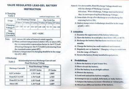 GEB 12V 100AH Deep Cycle Gel Battery