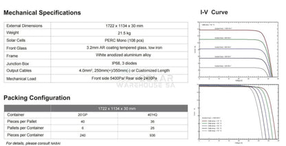 495W Sungod Mono Crystal Solar Panel (NB-495-BMD-HV)